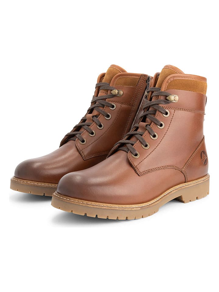 TRAVELIN' Skórzane botki w kolorze jasnobrązowym rozmiar: 40