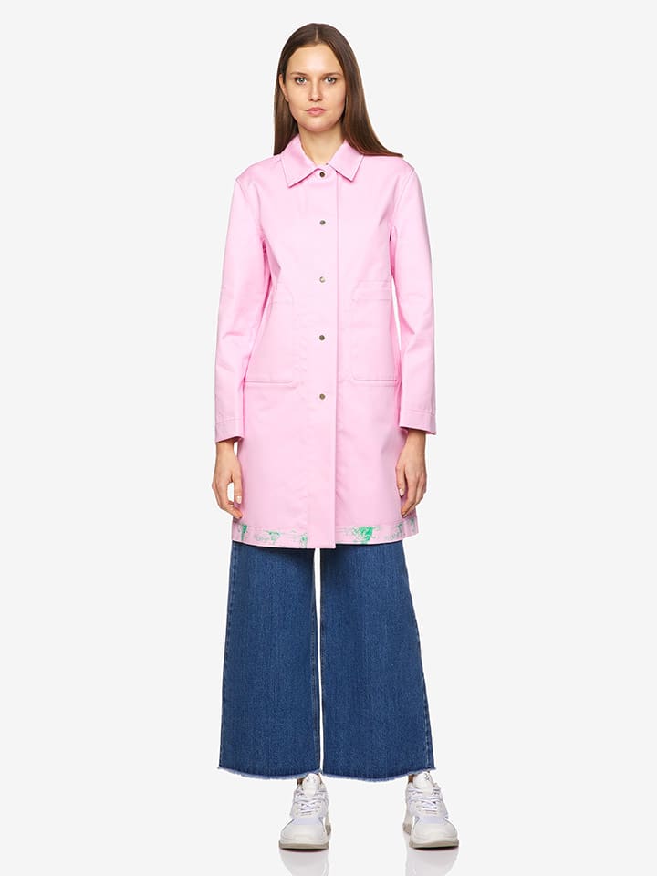 Benetton Płaszcz przejściowy w kolorze różowym ze wzorem rozmiar: 32