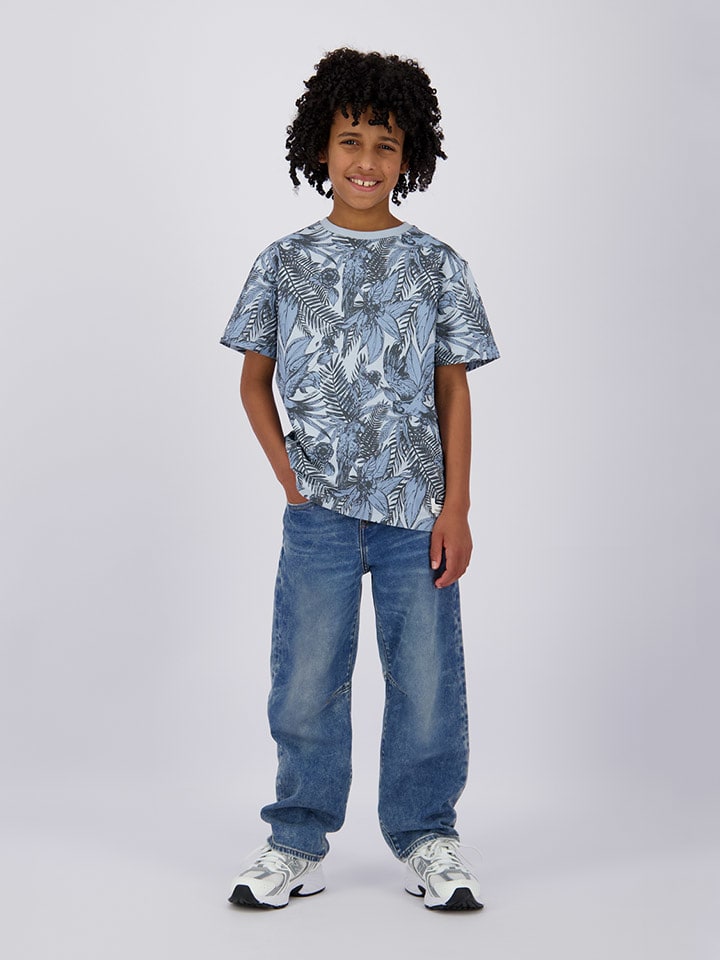 Vingino Koszulka w kolorze błękitno-czarnym rozmiar: 152