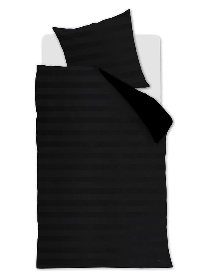 At Home Komplet pościeli aksamitnej "Soft Shine" w kolorze czarnym rozmiar: 155x220 cm