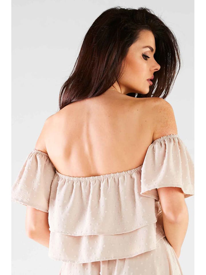 Awama Bluzka w kolorze beżowym rozmiar: S/M