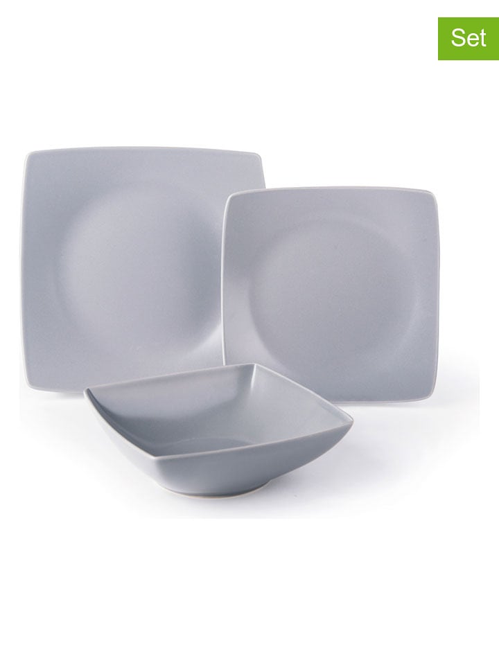 Trendy Kitchen by EXCÉLSA 18-częściowy zestaw talerzy "Eclipse" w kolorze jasnoszarym rozmiar: onesize