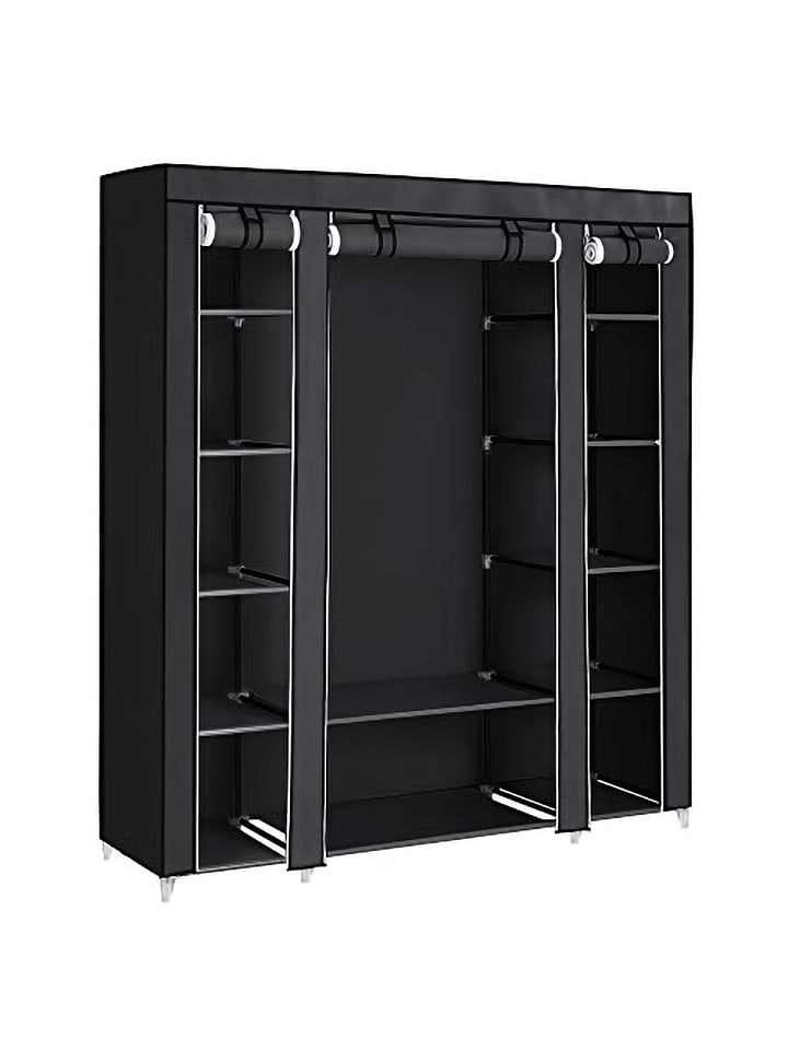 SONGMICS Szafa w kolorze czarnym na ubrania - 150 x 175 x 45 cm rozmiar: onesize