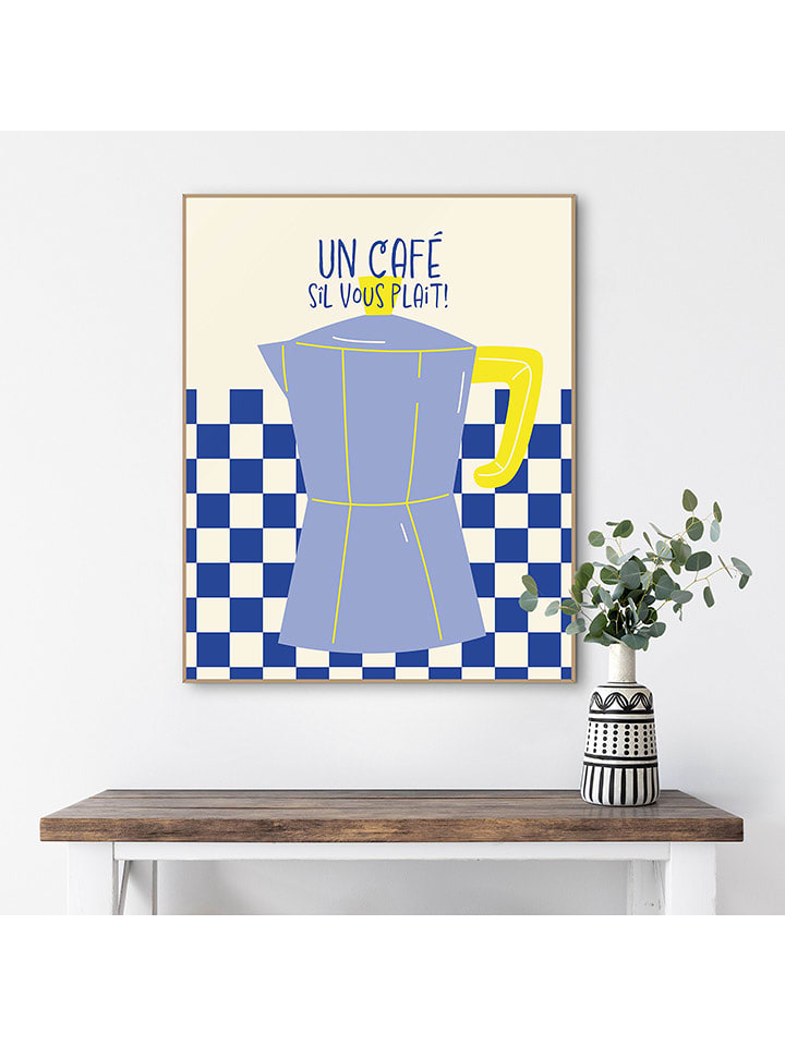 Orangewallz Druk artystyczny "Un Cafe" w ramce rozmiar: 40x50 cm