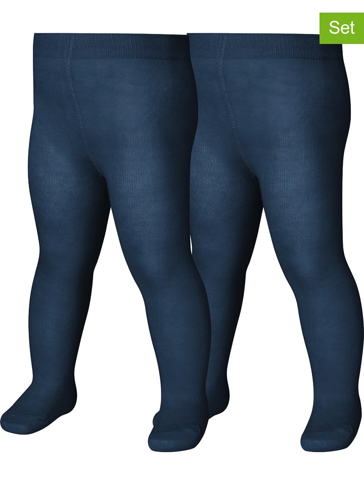 Playshoes Rajstopy termiczne (2 pary) w kolorze granatowym rozmiar: 98/104