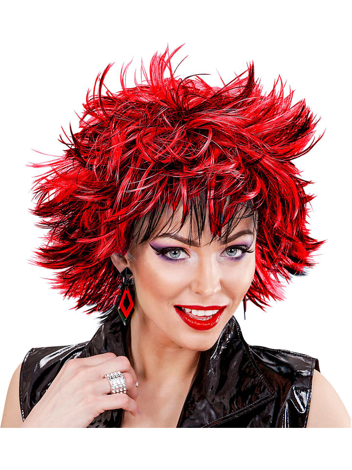 Carnival Party Peruka "Steamy" w kolorze czerwono-czarnym rozmiar: onesize