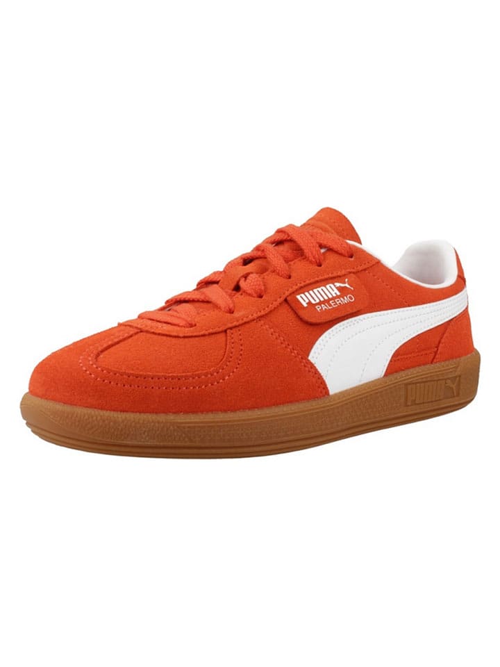 Puma Skórzane sneakersy "Palermo" w kolorze pomarańczowym rozmiar: 36