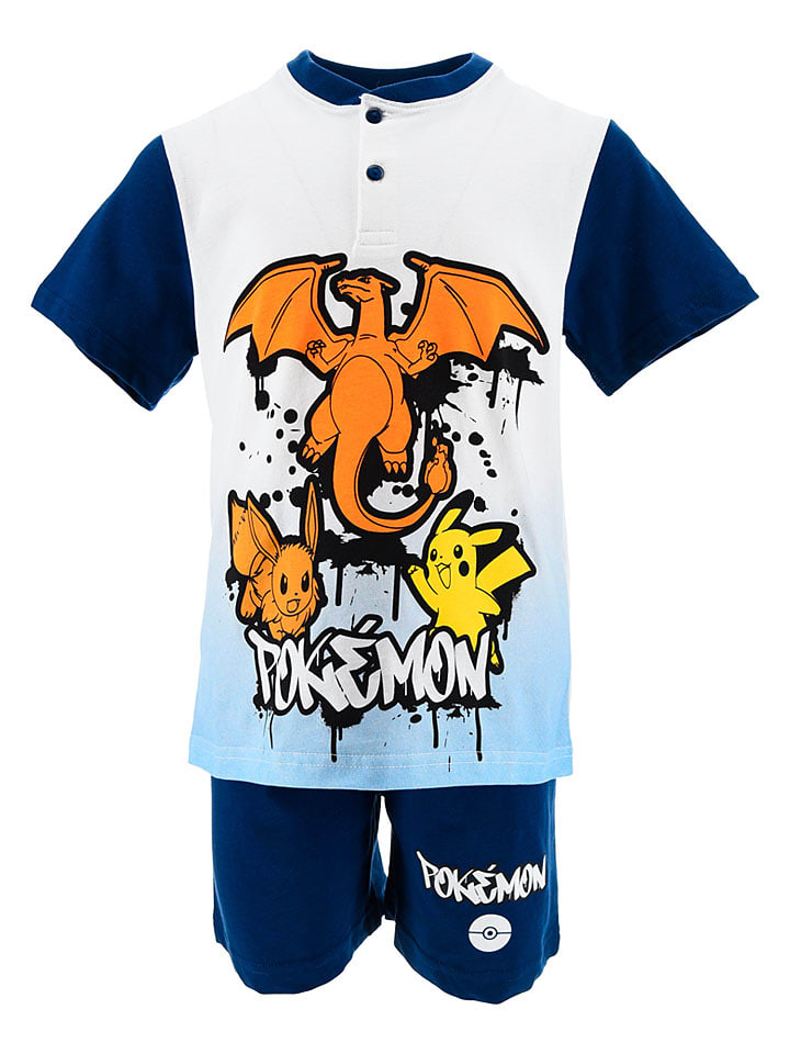 Pokémon Piżama "Pokemon" w kolorze biało-granatowym rozmiar: 152