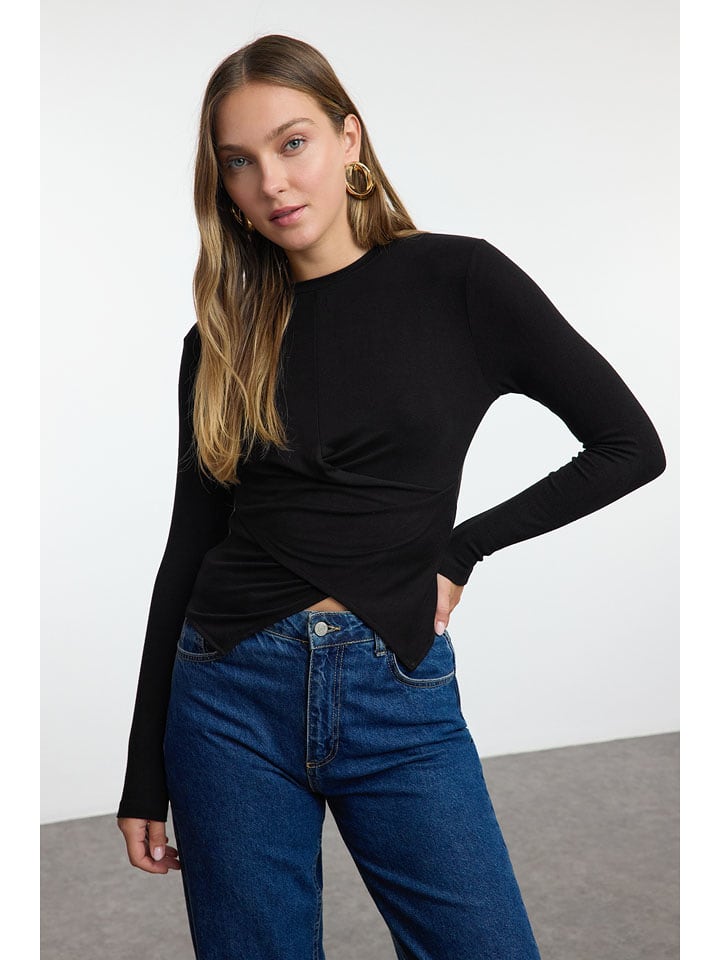 trendyol Bluzka w kolorze czarnym rozmiar: XS