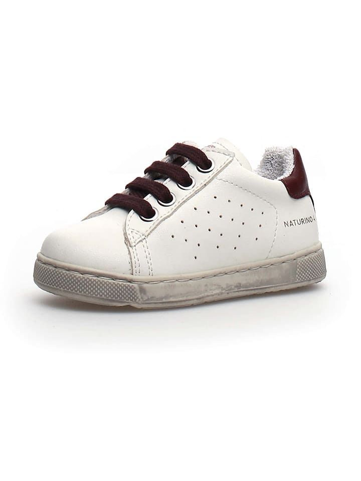 Naturino Skórzane sneakersy "Hasselt" w kolorze białym rozmiar: 21