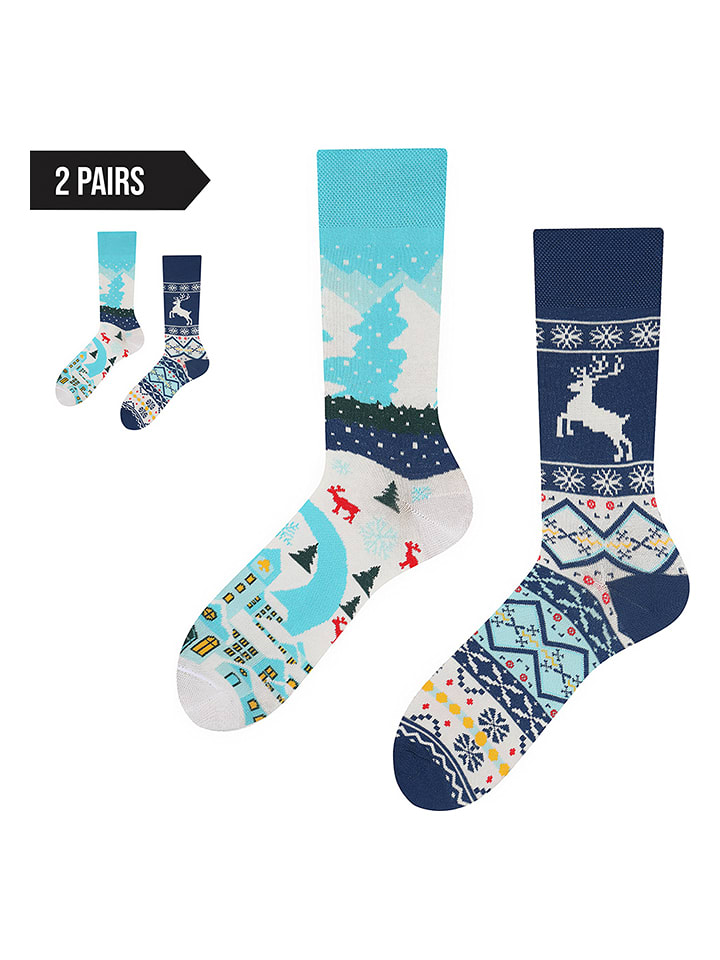 TODO SOCKS Skarpety (2 pary) w kolorze niebiesko-błękitnym rozmiar: 39-42