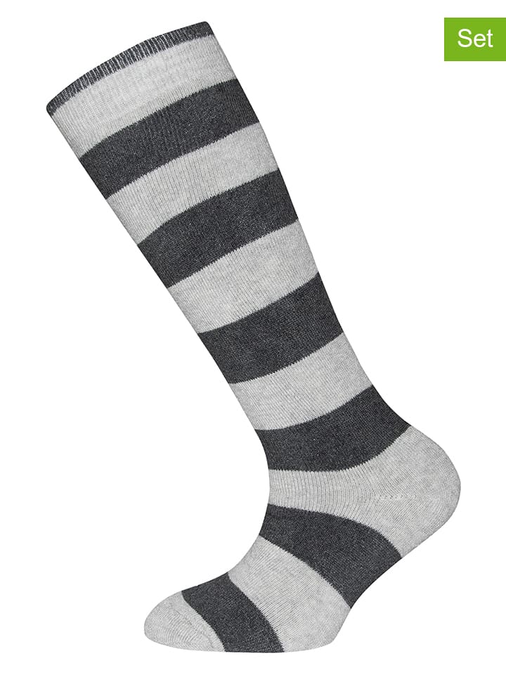 ewers Podkolanówki termiczne (2 pary) w kolorze szaro-antracytowym rozmiar: 23-26