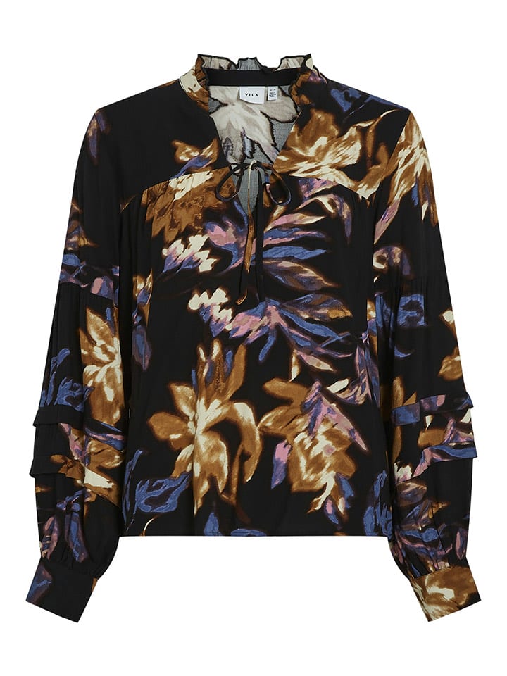 Vila Bluzka "Jennie" w kolorze czarno-karmelowym rozmiar: 36