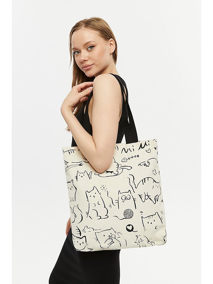 Lucky Bees Shopper bag w kolorze beżowym - 38 x 42 x 8 cm rozmiar: onesize