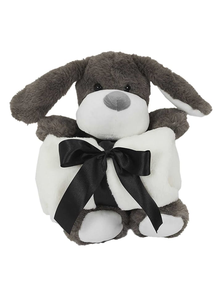 The Home Deco Kids Pled w kolorze szaro-białym z maskotką - 70 x 70 cm rozmiar: onesize