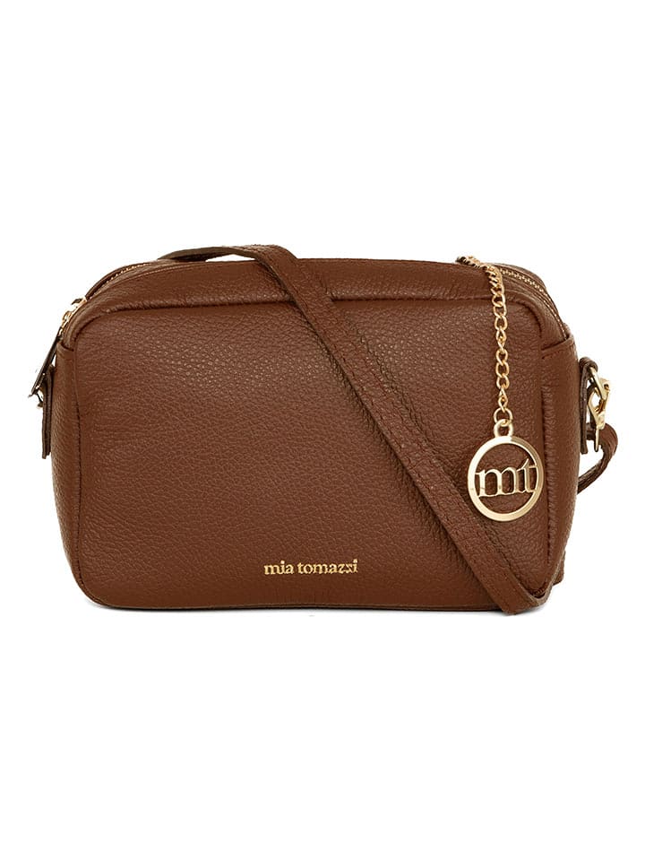Mia Tomazzi Skórzana torebka "Astolfo" w kolorze brązowym - 23 x 16 x 11 cm rozmiar: onesize
