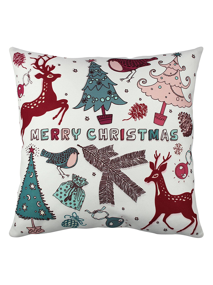 Colorful Cotton Poduszka w kolorze zielono-czerwonym rozmiar: 43x43 cm