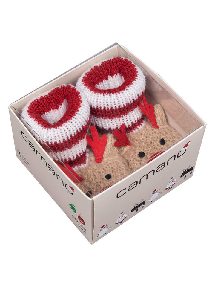 camano Skarpety w kolorze biało-beżowo-czerwonym rozmiar: 23-26