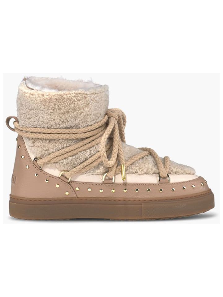 INUIKII Botki zimowe "Curly Rock" w kolorze beżowym rozmiar: 38