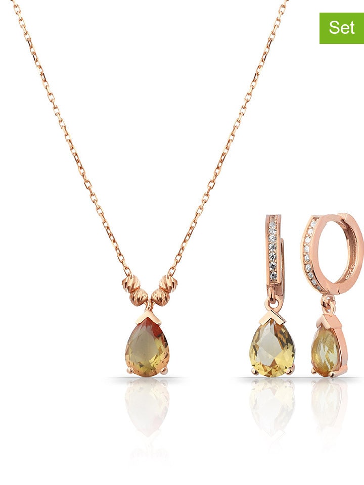 Lodie Silver 2-częściowy zestaw srebrnej biżuterii z zultanitami - dł. 43 cm rozmiar: onesize