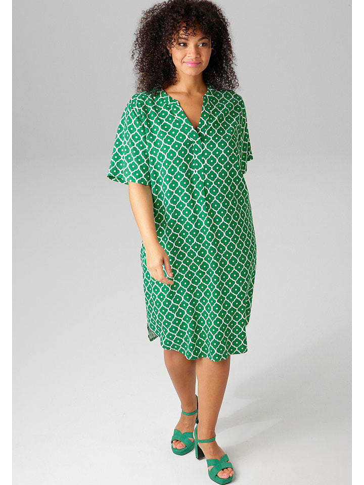 Aniston Sukienka w kolorze zielono-białym rozmiar: 48