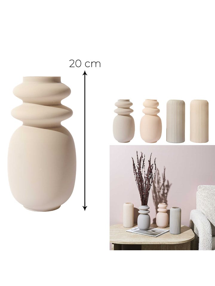 THE HOME DECO FACTORY Wazon "Terra Nova" w kolorze beżowym (produkyt niespodzianka) - wys. 20 cm rozmiar: onesize