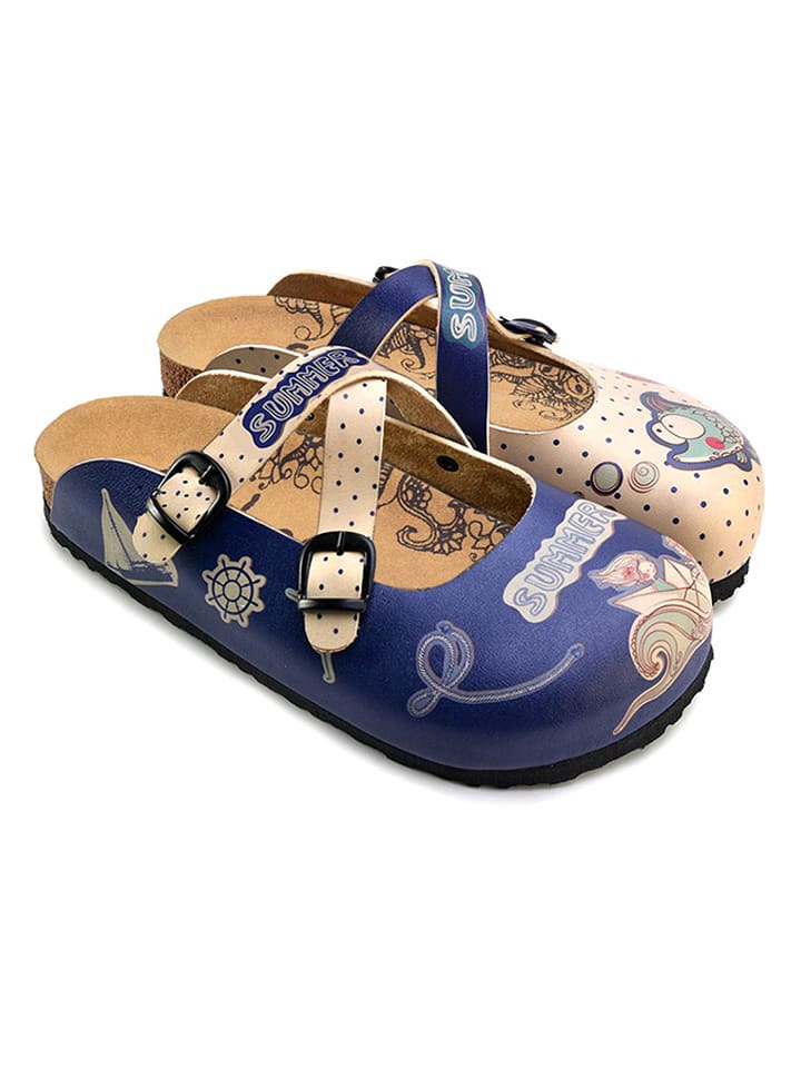 Calceo Chodaki w kolorze niebiesko-beżowym rozmiar: 36