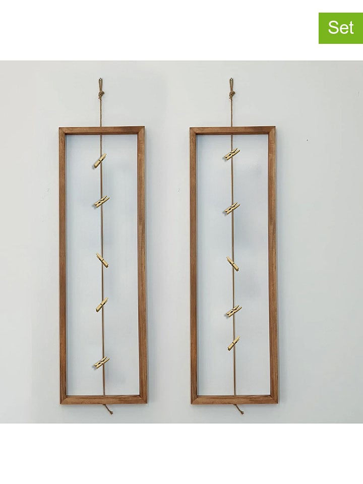 Evila Wieszaki (2 szt.) "Zevahir" w kolorze czarnym - 20 x 70 x 2 cm rozmiar: onesize