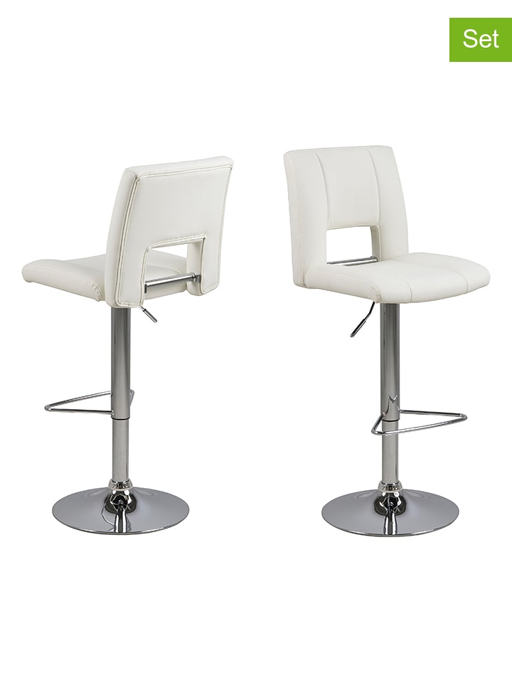 Actona Hockery barowe (2 szt.) "Sylvia" w kolorze białym - 41,5 x 115 x 52 cm rozmiar: onesize