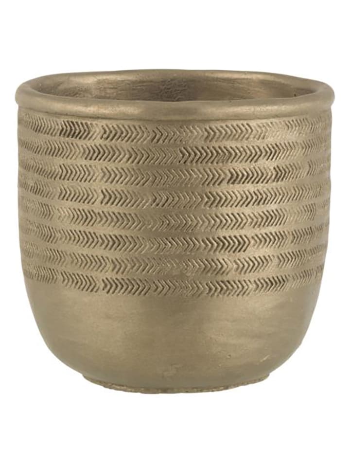 J Line Osłonka w kolorze złoto-zielonym na doniczkę - wys. 16 x Ø 17,5 cm rozmiar: onesize