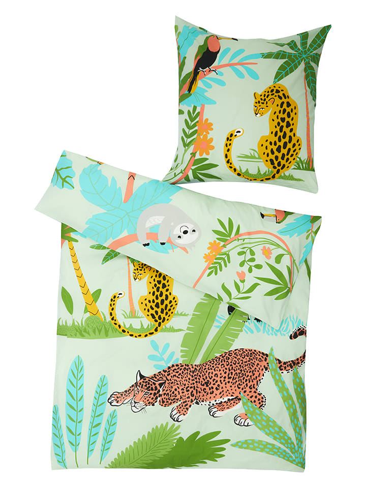 lamino Komplet pościeli w kolorze zielonym rozmiar: 135x200 cm