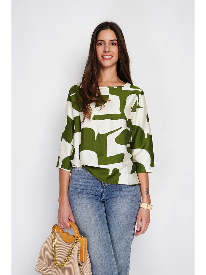 William de Faye Bluzka w kolorze oliwkowo-kremowym rozmiar: 38