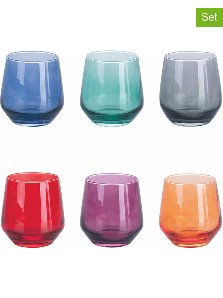 Villa d´Este Szklanki (6 szt.) "Elegance" w różnych kolorach - 365 ml rozmiar: onesize