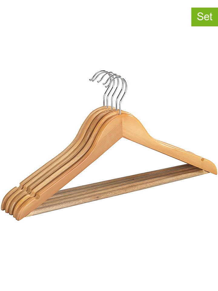 Wenko Wieszaki (10 szt.) "Eco" w kolorze brązowym na ubrania - szer. 45 cm rozmiar: onesize