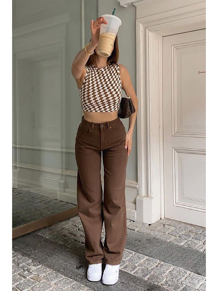 trendyol Dżinsy - Regular fit - w kolorze brązowym rozmiar: 42