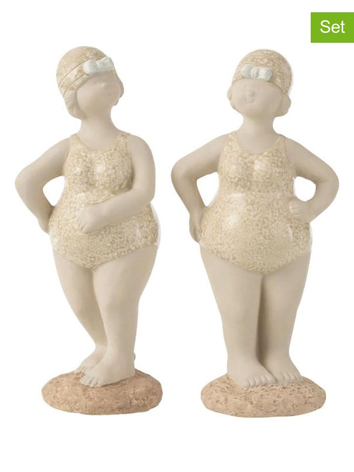 J Line Figurki dekoracyjne (2 szt.) w kolorze beżowym - wys. 25 cm rozmiar: onesize