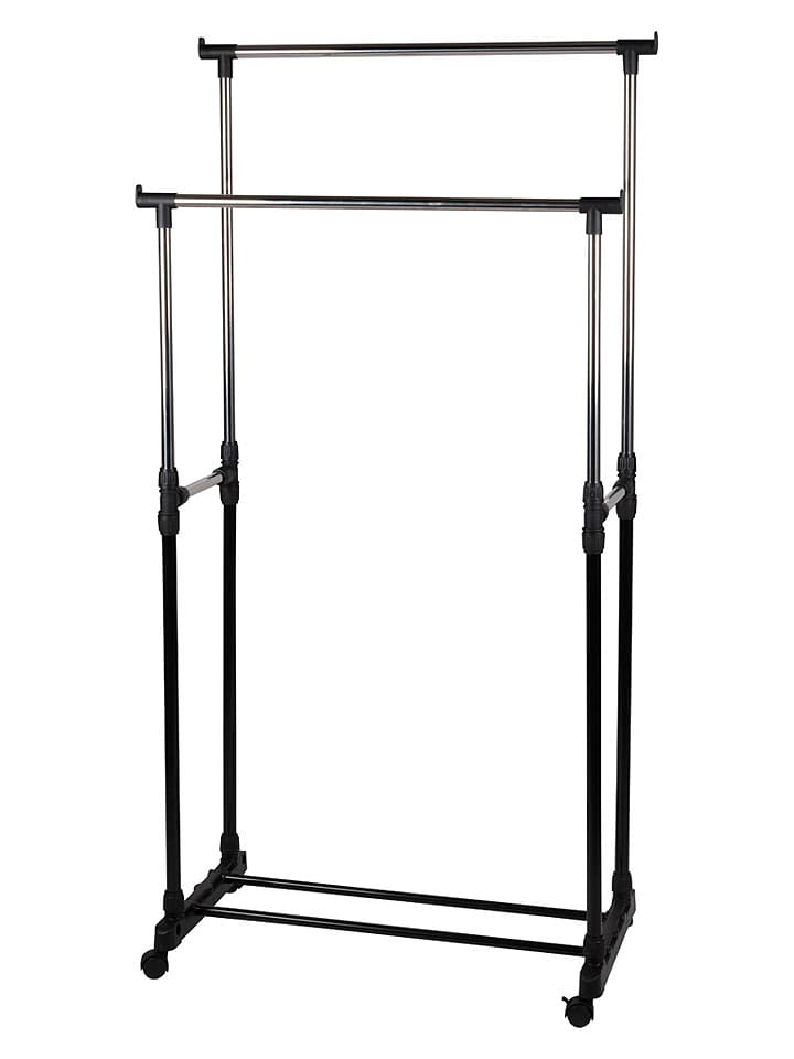 Alpina Stojak w kolorze srebrno-czarnym na ubrania - 75 x 158 x 42 cm rozmiar: onesize