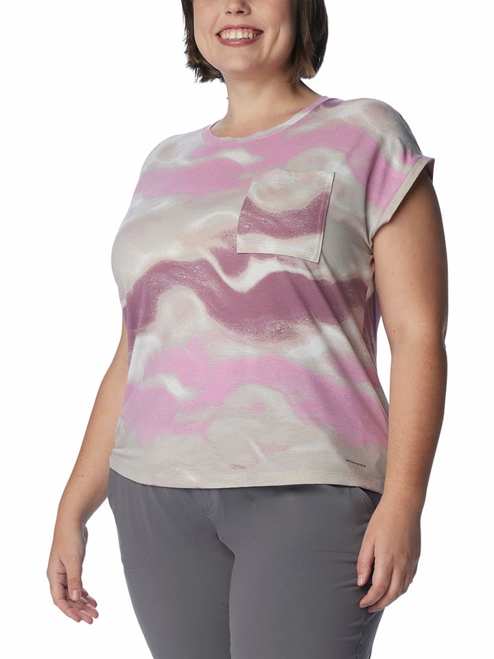 Columbia Koszulka sportowa "Boundless Trek™" w kolorze jasnoróżowo-fioletowo-szarym rozmiar: S