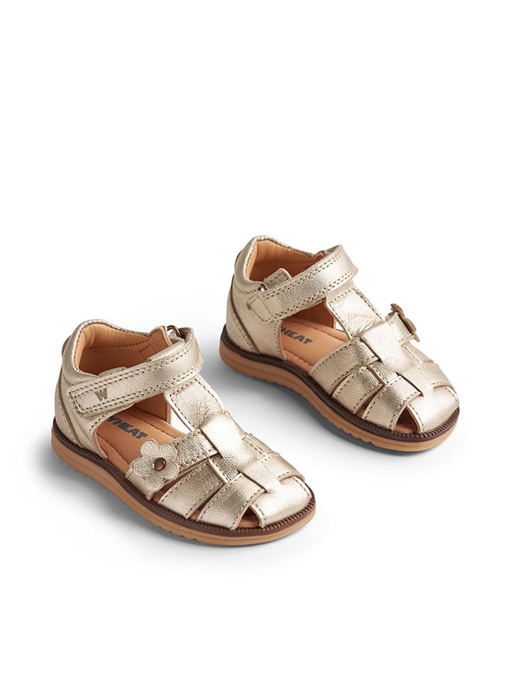 Wheat Skórzane półsandały "Sky" w kolorze złotym rozmiar: 24