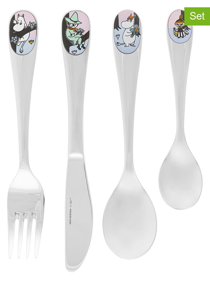 Moomin 4-częściowy zestaw "Friends Forever" w kolorze srebrnym dla dzieci rozmiar: onesize