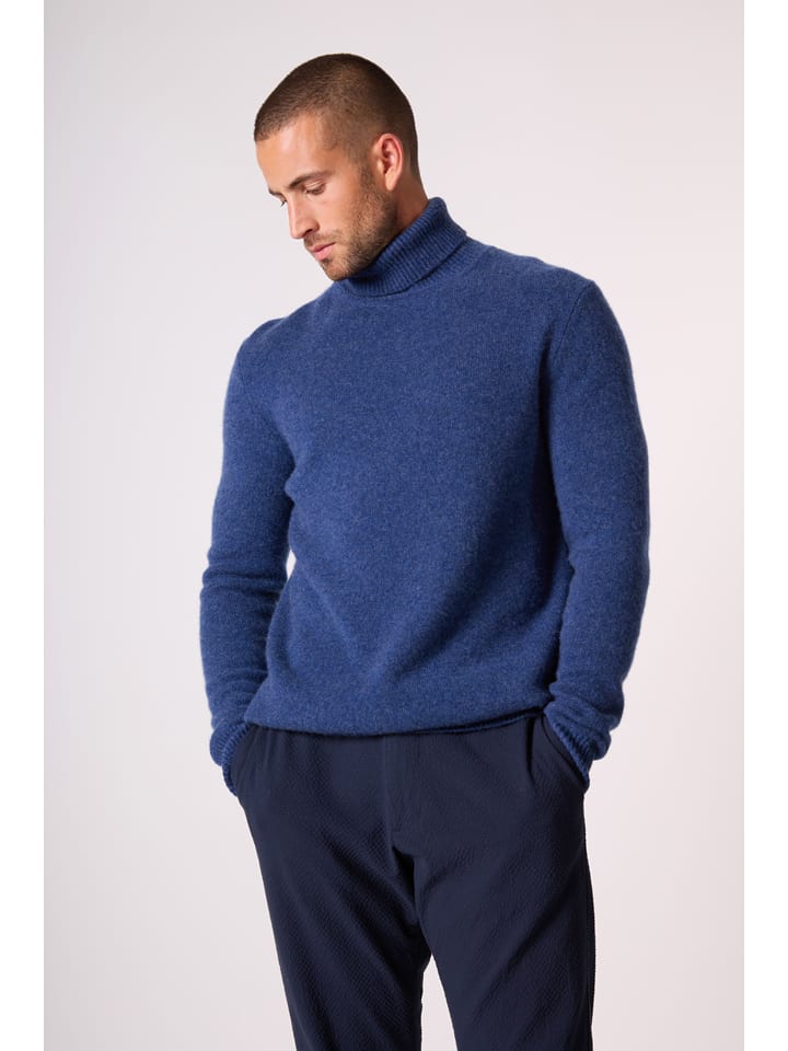 Perfect Cashmere Kaszmirowy golf "Marius" w kolorze niebieskim rozmiar: S