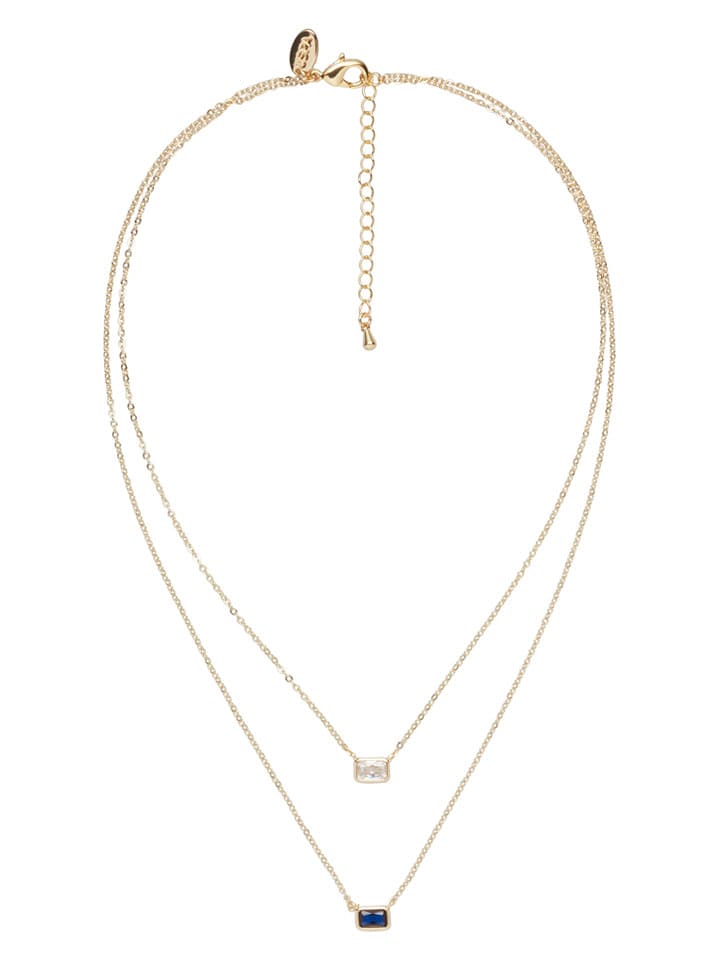 U.S. Polo Assn. Pozłacany naszyjnik z kamieniami ozdobnymi - dł. 37 cm rozmiar: onesize