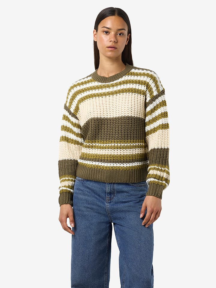 Noisy may Sweter w kolorze oliwkowo-beżowym rozmiar: XL