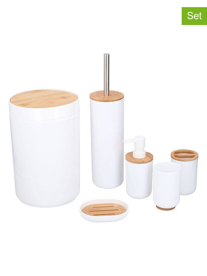 Alpina 6-częściowy zestaw łazienkowy w kolorze białym rozmiar: onesize