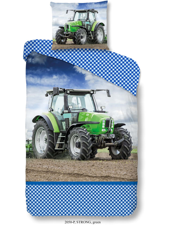Good Morning Komplet pościeli "Strong" w kolorze niebiesko-zielonym rozmiar: 140x200 cm