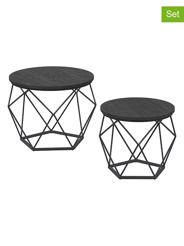 Songmics Stoliki (2 szt.) w kolorze czarnym rozmiar: onesize