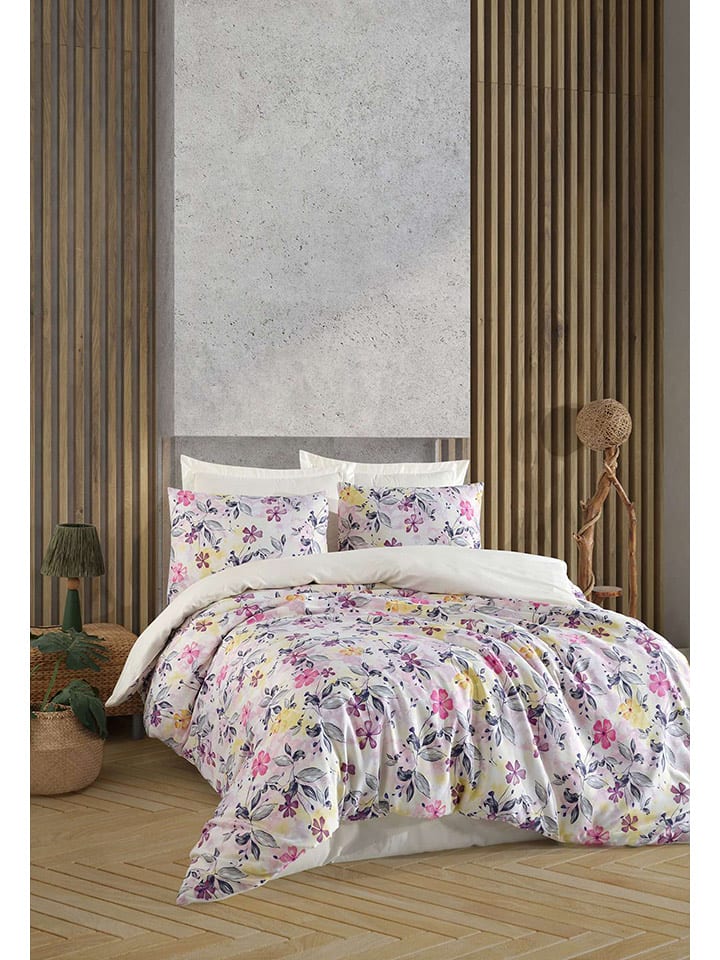 Elizabed Komplet pościeli satynowej w kolorze jasnoróżowo-niebieskim rozmiar: 140x200 cm