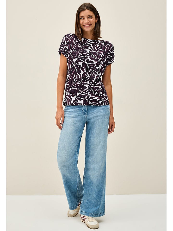 Cecil Koszulka w kolorze ciemnofioletowo-białym rozmiar: S