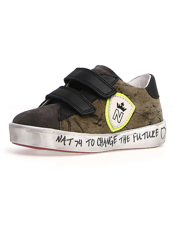 Naturino Skórzane sneakersy "Korey" w kolorze khaki rozmiar: 26