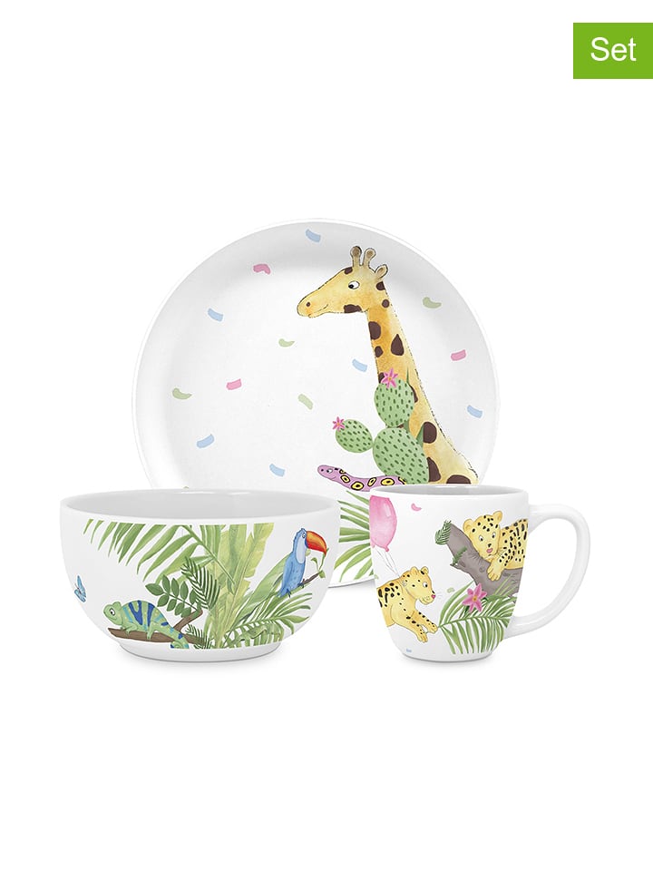 ppd 3-częściowy zestaw "Happy Leo" w kolorze zielono-białym rozmiar: onesize